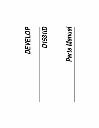 Develop D1531iD D1531iD Parts Manual